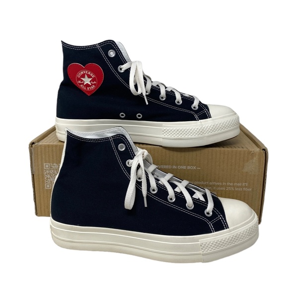 Converse Ctas Lift Platform Shoes Hi Canvas Black Red Men's Custom 171209C-WWBLR - Picture 4 of 9